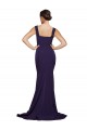Stretch Crepe Square Neck Sheath Dark Navy Semi Formal Evening Dress / Prom Dress / Bridesmaid Dress Derby