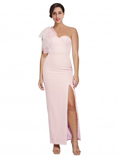 Stretch Crepe Sweetheart Low Back Sheath Pink Formal Evening Gown / Prom Dress / Bridesmaid Dress Derby