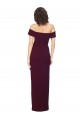 Stretch Crepe Square Neck Low Back Sheath Burgundy Gold Formal Evening Gown / Prom Dress / Bridesmaid Dress Derby