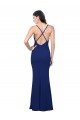 Stretch Crepe V-Neck Open Back Sheath Royal Blue Formal Dress / Bridesmaid Dress Derby