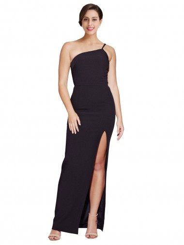 Stretch Crepe Strapless Sheath Black Formal Evening Gown / Prom Dress / Bridesmaid Dress Derby