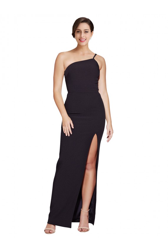 Stretch Crepe Strapless Sheath Black Formal Evening Gown / Prom Dress / Bridesmaid Dress Derby