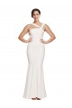 Stretch Crepe Square Neck Low Back Sheath Ivory Formal Evening Gown / Prom Dress / Bridesmaid Dress Derby