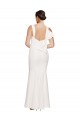 Stretch Crepe Square Neck Low Back Sheath Ivory Formal Evening Gown / Prom Dress / Bridesmaid Dress Derby