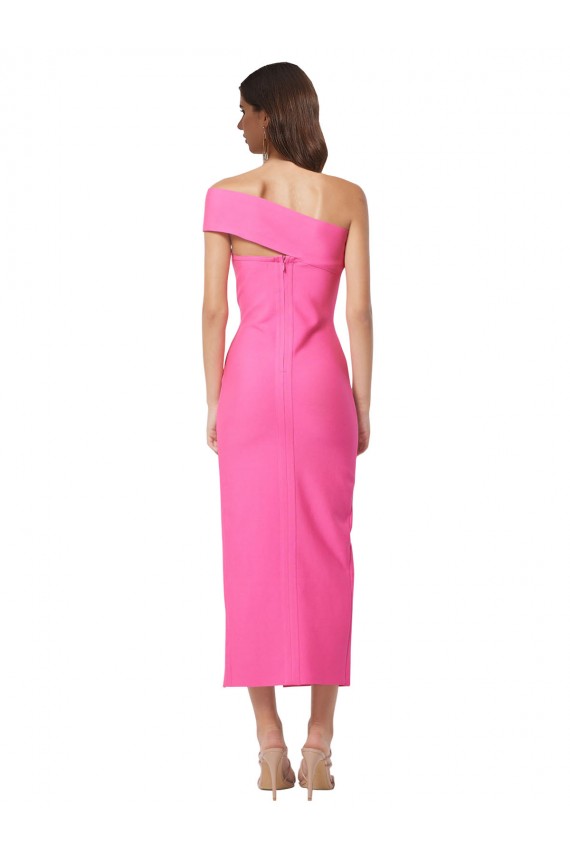Stretch Crepe One Shoulder Sheath Fuchsia Evening Gown / Prom Dress / Bridesmaid Dress Derby