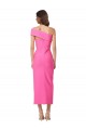 Stretch Crepe One Shoulder Sheath Fuchsia Evening Gown / Prom Dress / Bridesmaid Dress Derby