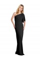 Stretch Crepe One Shoulder Long Sheath Black Formal Evening Gown / Prom Dress / Bridesmaid Dress Derby