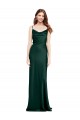 Stretch Satin Cowl Neck V-Back Sheath Hunter Black Tie Evening Gown / Prom Dress / Bridesmaid Dress Derby