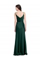 Stretch Satin Cowl Neck V-Back Sheath Hunter Black Tie Evening Gown / Prom Dress / Bridesmaid Dress Derby