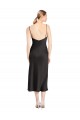 Stretch Satin Cowl Neck Low Back A-Line Black Formal Evening Gown / Prom Dress / Bridesmaid Dress Derby