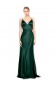 Stretch Satin High Neck V-Back Sheath Hunter Formal Evening Gown / Prom Dress / Bridesmaid Dress Derby
