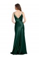 Stretch Satin High Neck V-Back Sheath Hunter Formal Evening Gown / Prom Dress / Bridesmaid Dress Derby