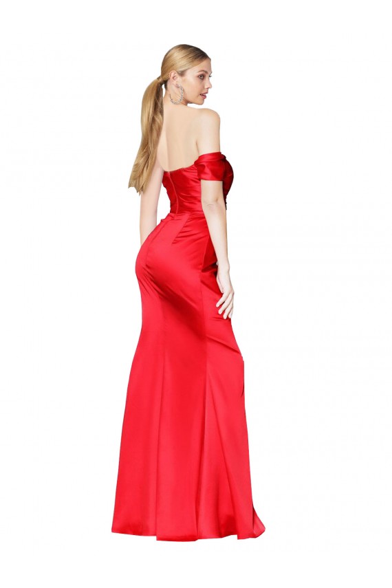 Stretch Satin High Neck Mermaid Red Formal Evening Gown / Prom Dress / Bridesmaid Dress Derby