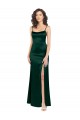 Stretch Satin Scoop Neck Open Back A-Line Hunter Formal Evening Gown / Prom Dress / Bridesmaid Dress Derby