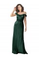 Stretch Satin Spaghetti Straps V-Back A-Line Hunter Formal Evening Gown / Prom Dress / Bridesmaid Dress Derby