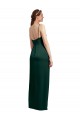 Stretch Satin Square Neck Low Back Column Hunter Formal Evening Gown / Prom Dress / Bridesmaid Dress Derby