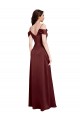 Stretch Satin V-Neck A-Line Burgundy Gold Formal Dress / Bridesmaid Dress Derby