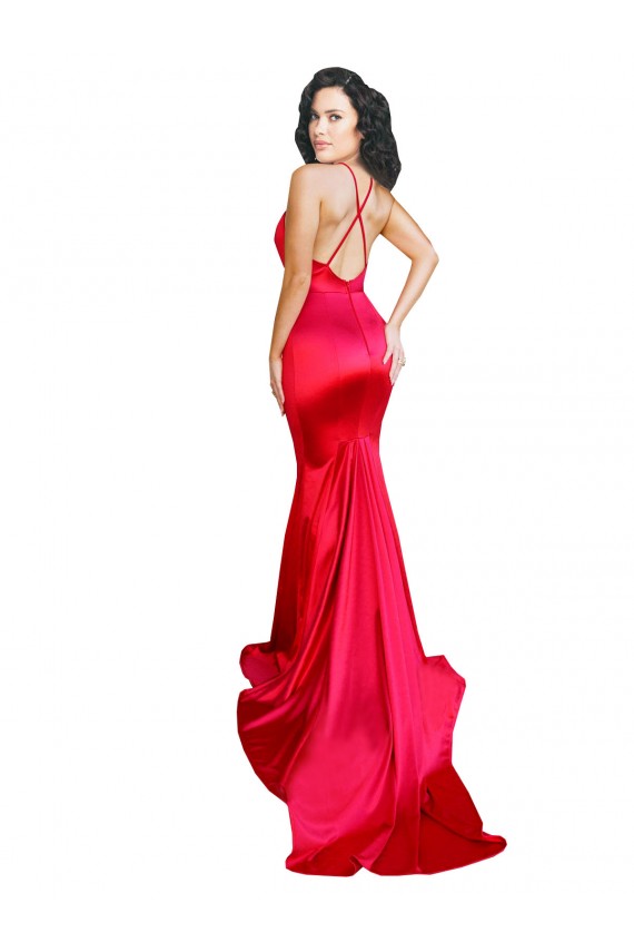 Stretch Satin Sweetheart Low Back Mermaid Red Formal Evening Gown / Prom Dress / Bridesmaid Dress Derby