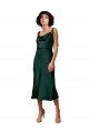 Stretch Satin Cowl Neck Sheath Hunter Black Tie Evening Gown / Prom Dress / Bridesmaid Dress Derby