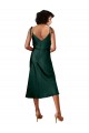 Stretch Satin Cowl Neck Sheath Hunter Black Tie Evening Gown / Prom Dress / Bridesmaid Dress Derby