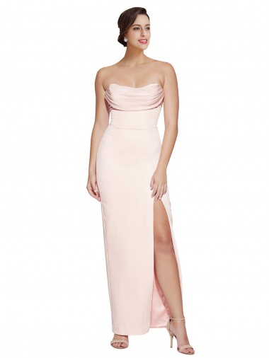 Stretch Satin Cowl Neck Low Back Mermaid Formal Evening Gown / Prom Dress / Bridesmaid Dress Derby