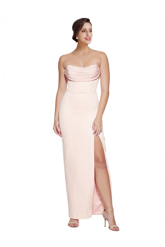 Stretch Satin Cowl Neck Low Back Mermaid Formal Evening Gown / Prom Dress / Bridesmaid Dress Derby