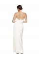 Stretch Satin High Neck Low Back Sheath Ivory Formal Evening Gown / Prom Dress / Bridesmaid Dress Derby