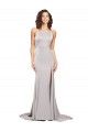 Stretch Satin High Neck Low Back A-Line Formal Evening Gown / Prom Dress / Bridesmaid Dress Derby