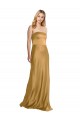 Stretch Satin Strapless A-Line Gold Formal Evening Gown / Prom Dress / Bridesmaid Dress Derby