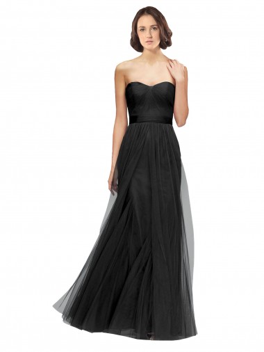 Tulle Sweetheart A-Line Black Bridesmaid Gown Derby