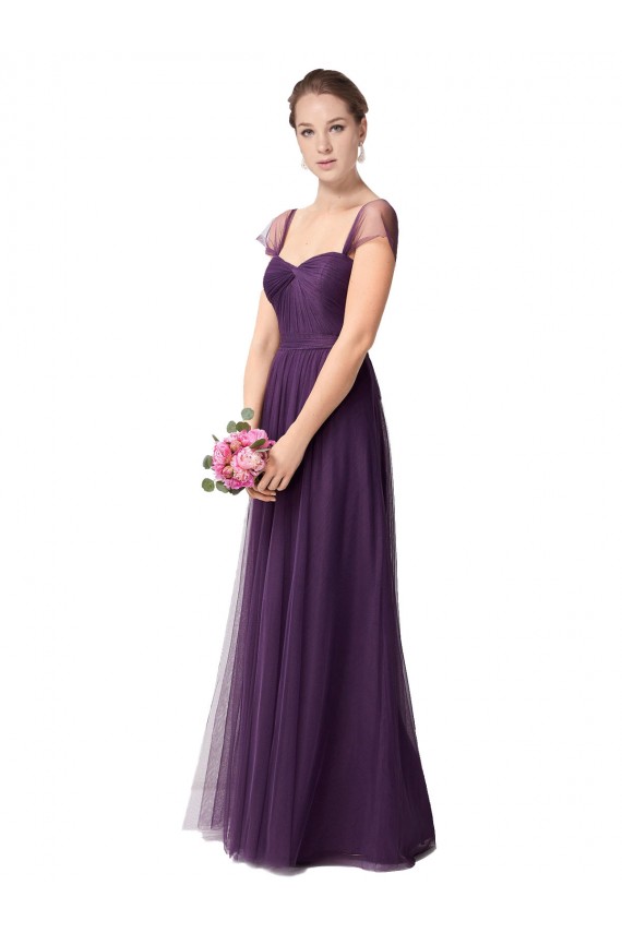 Tulle Sweetheart A-Line Plum Purple Bridesmaid Dress Derby