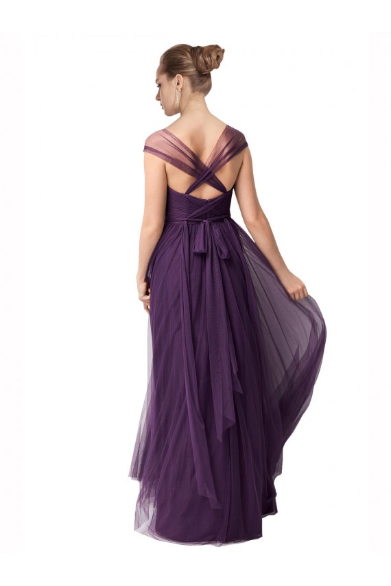 Tulle Sweetheart A-Line Plum Purple Bridesmaid Dress Derby