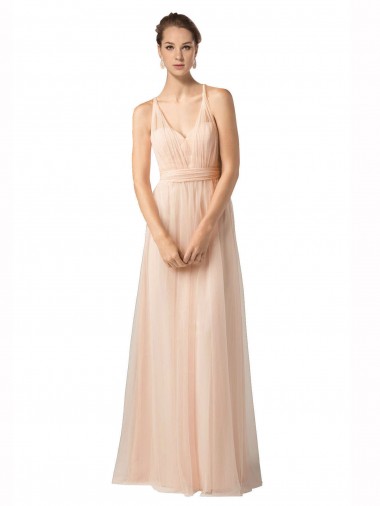 Tulle Sweetheart A-Line Nude Bridesmaid Dress / Evening Dress Derby