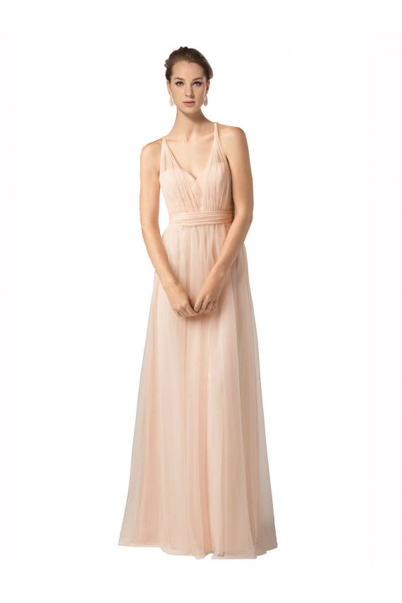 Tulle Sweetheart A-Line Nude Bridesmaid Dress / Evening Dress Derby