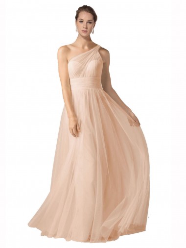 Tulle Sweetheart Keyhole Back A-Line Nude Formal Dress / Bridesmaid Dress Derby
