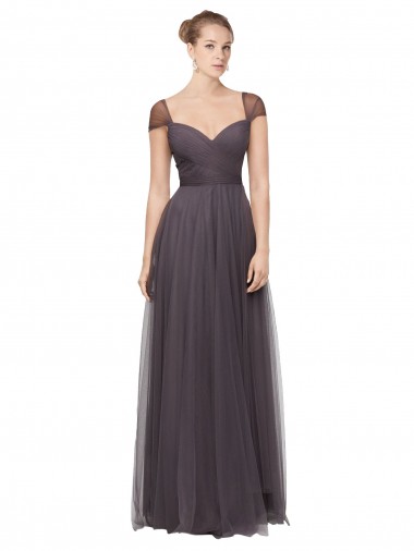 Tulle Sweetheart A-Line Pewter Bridesmaid Dress Derby