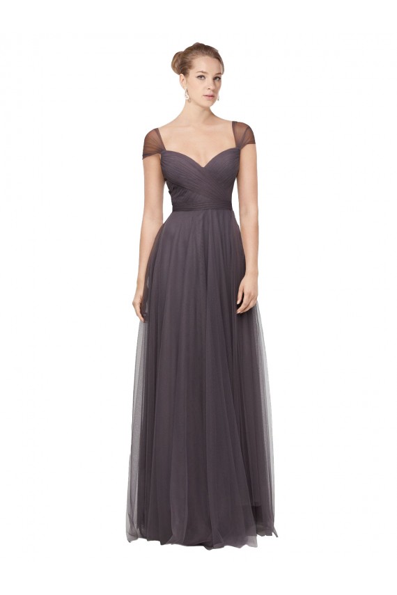 Tulle Sweetheart A-Line Pewter Bridesmaid Dress Derby
