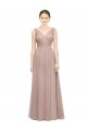 Tulle V-Neck A-Line Blush Bridesmaid Dress Derby