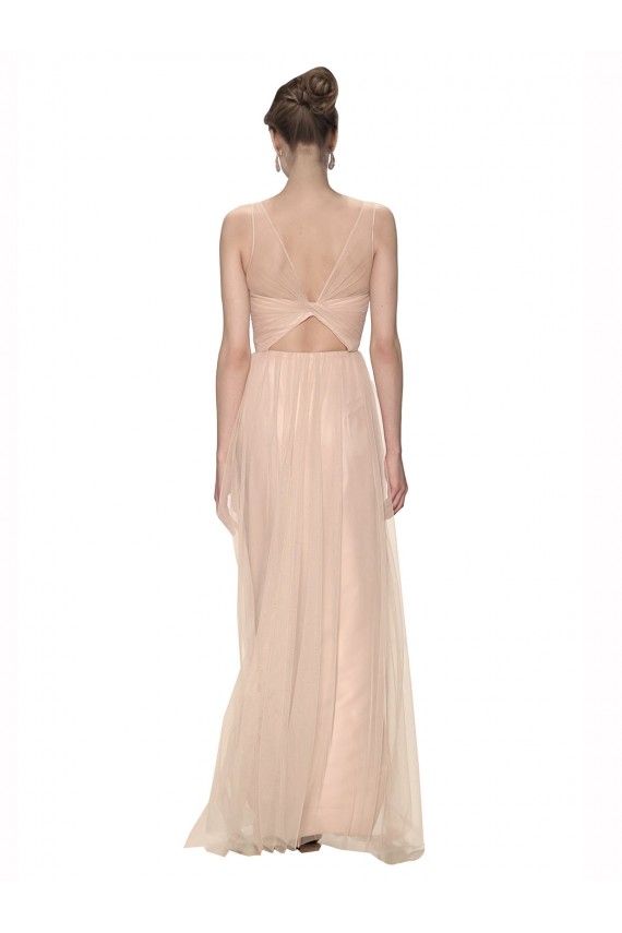 Tulle High Neck Sheath Blush Bridesmaid Dress Derby