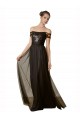 Tulle & Sequin Off the Shoulder A-Line Black Bridesmaid Dress Derby