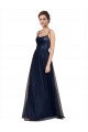 Tulle & Lace Spaghetti Straps A-Line Dark Navy Bridesmaid Dress Derby