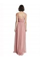 Tulle V-Neck A-Line Rose Pink Bridesmaid Dress Derby