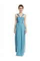 Tulle V-Neck A-Line Sky Blue Bridesmaid Dress Derby