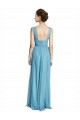 Tulle V-Neck A-Line Sky Blue Bridesmaid Dress Derby