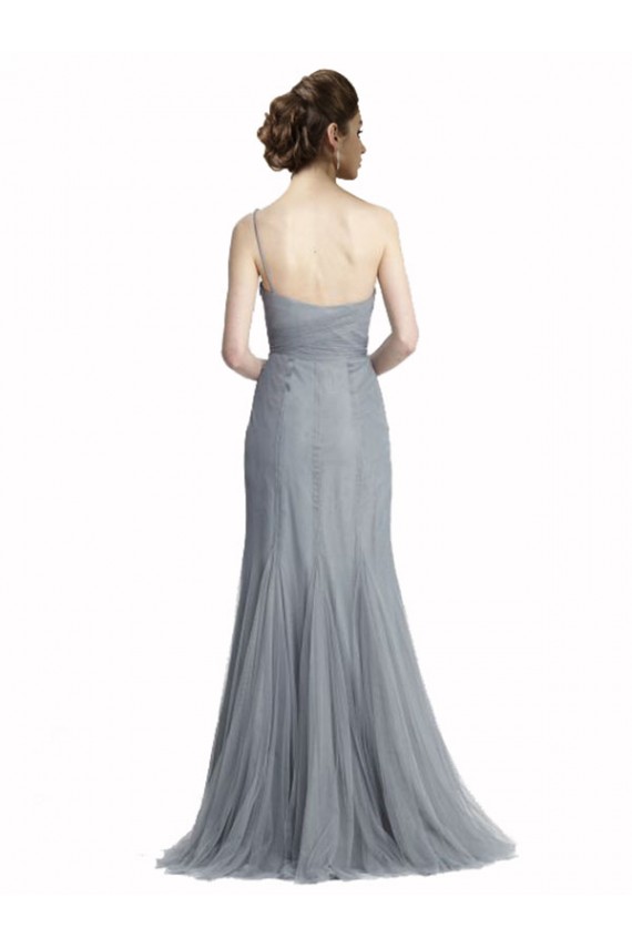 Tulle One Shoulder Mermaid Slate Grey Bridesmaid Dress Derby