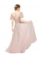 Tulle V-Neck A-Line Pink Formal Dress / Bridesmaid Dress Derby