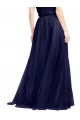 Tulle High Neck A-Line Navy Blue Semi Formal Evening Dress / Bridesmaid Dress Derby