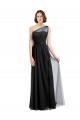 Tulle One Shoulder A-Line Black Bridesmaid Dress Derby