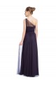 Tulle One Shoulder A-Line Black Bridesmaid Dress Derby