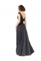 Tulle & Lace Bateau Neck A-Line Slate Grey Bridesmaid Dress Derby